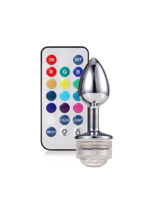 Plug Anal Dilatador Luz Led Control De Luces Talla M